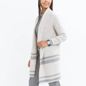 Roots Indigenous Alpaca Open Cardigan Gray Tan Fair Trade Organic Women’s LUXE